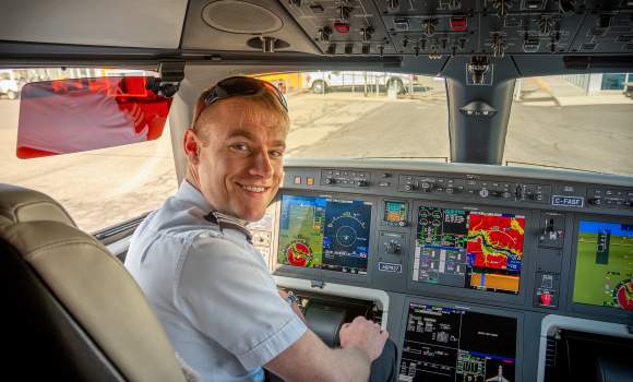 AirSprint pilot smiling