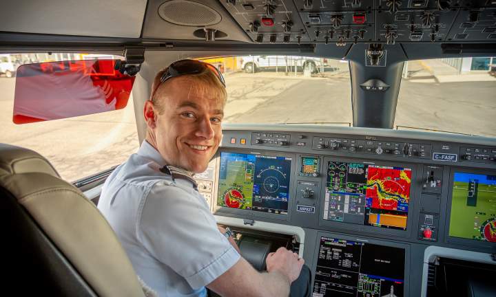 AirSprint pilot smiling