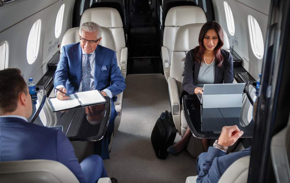 Legacy 450 aircraft offers room to have meetings