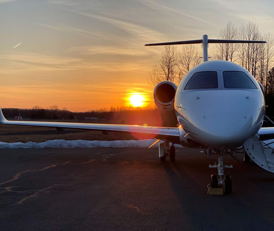 AirSprint Embraer Praetor 500 at sunset