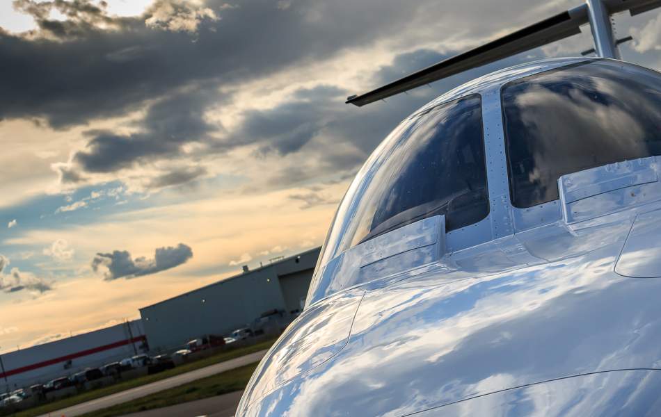 AirSprint Citation CJ2+ Calgary Sunset Reflection