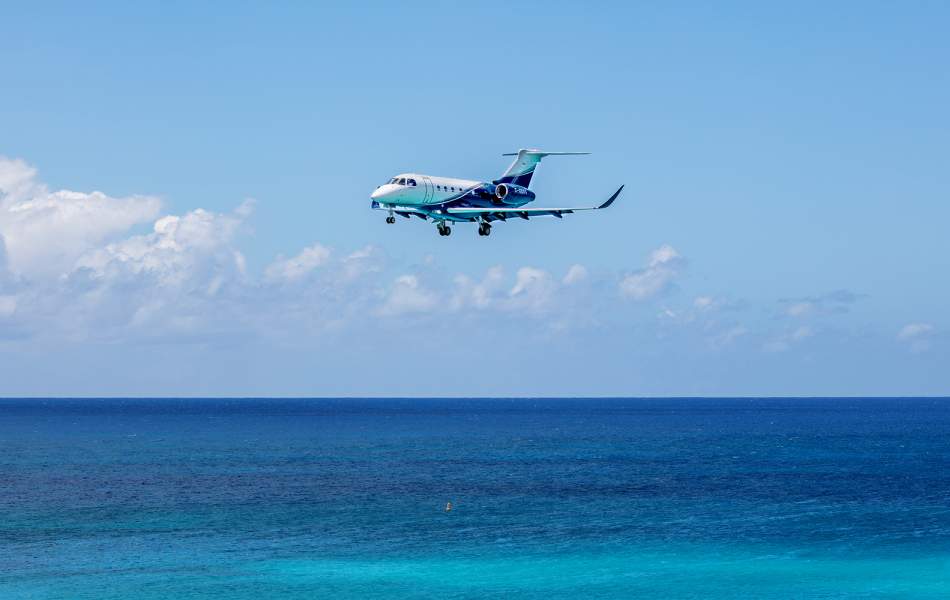 Praetor 500 landing in Maho Beach, St. Maarten