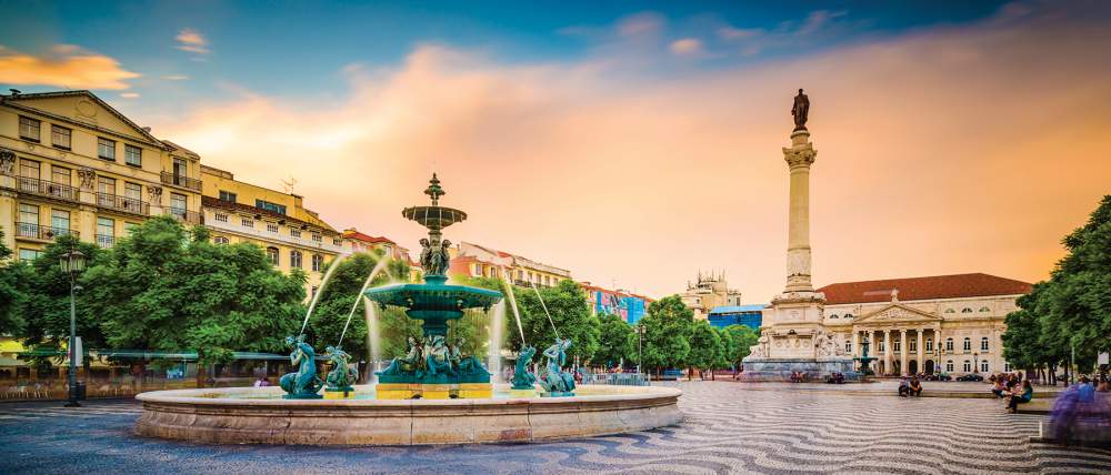 Lisbon, Portugal cityscape at Rossio Square | AirSprint Private Aviation