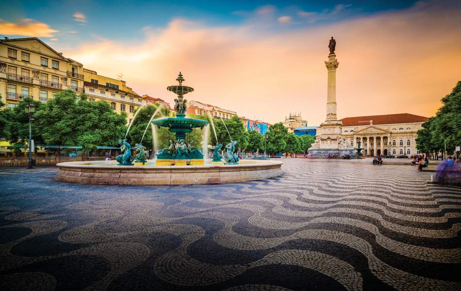 Lisbon, Portugal cityscape at Rossio Square | AirSprint Private Aviation