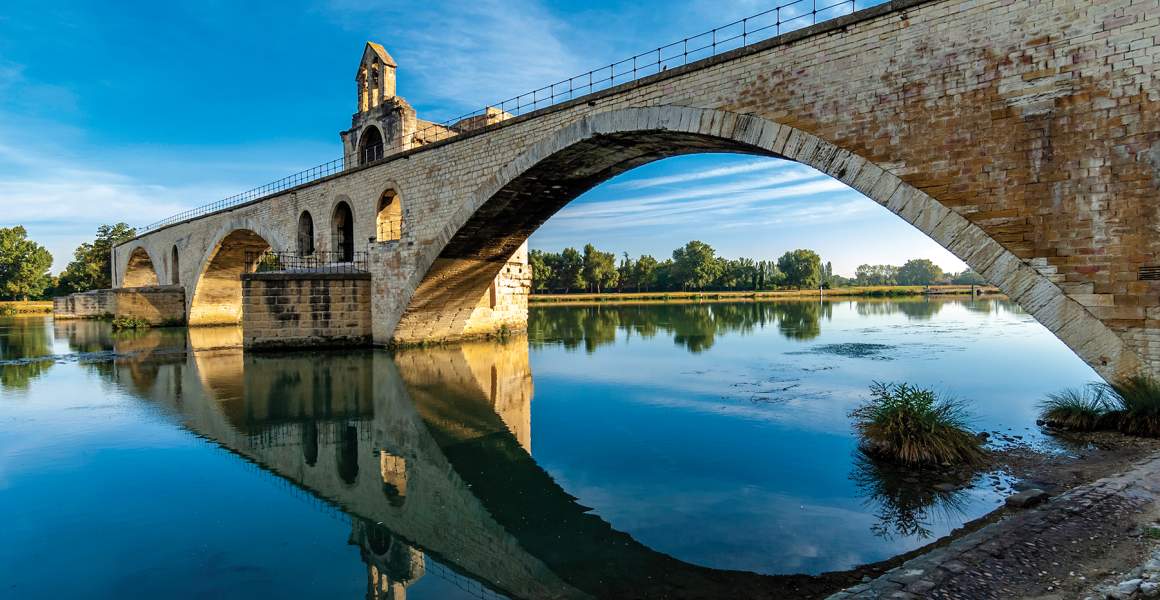 World-famous Saint-Bénézet Bridge in Avignon, France