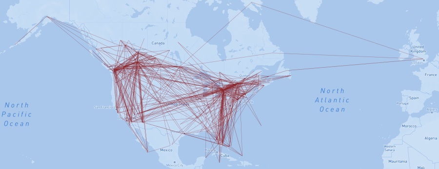 AirSprint Direct Flight Routes | 30-Day Snapshot